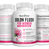 Three NutraFirst Colon Flush for Women 15 Day Cleanse capsule bottles (30 Capsules)