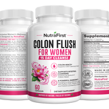 Three NutraFirst Colon Flush for Women 15 Day Cleanse capsule bottles (60 Capsules)
