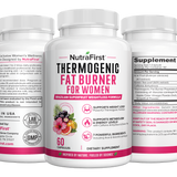 Three NutraFirst Thermogenic Fat Burner for Women capsule bottles (60 Capsules)