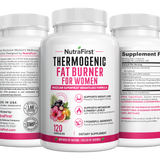 Three NutraFirst Thermogenic Fat Burner for Women capsule bottles (120 Capsules)