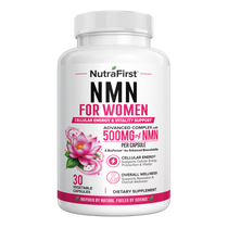 NutraFirst NMN for Women, 30 vegetable capsules, front of bottle