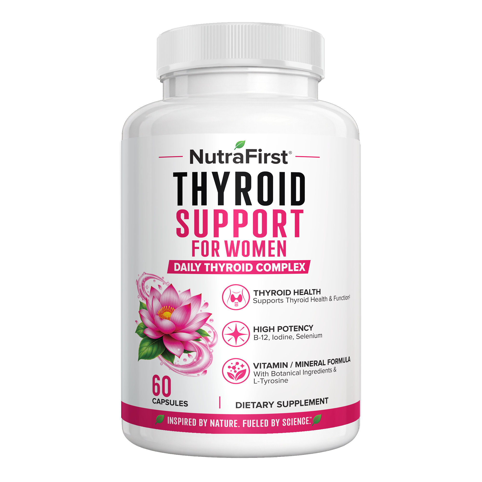 NutraFirst Thyroid Support for Women, 60 capsules, front of bottle